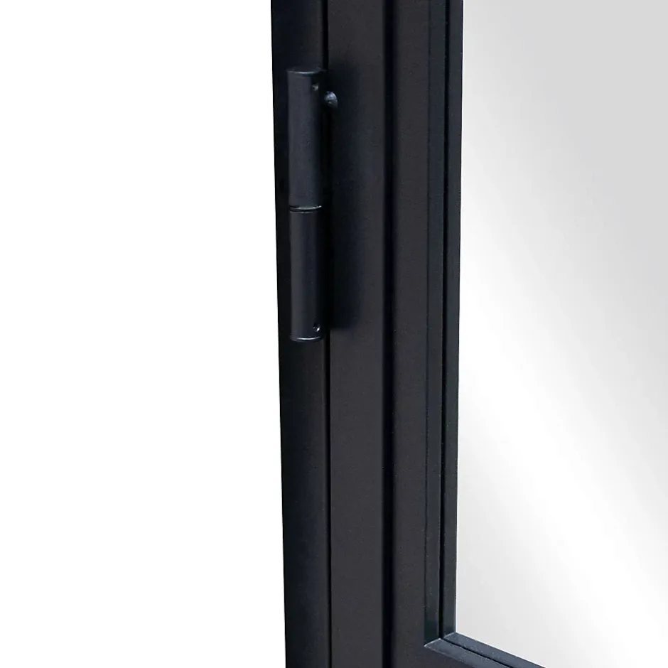 porte intérieure loft en verre - 83x204 atelier - noir mat - transparent - verrière - 3 vitrages - charnière gauche-Schulte Clearance