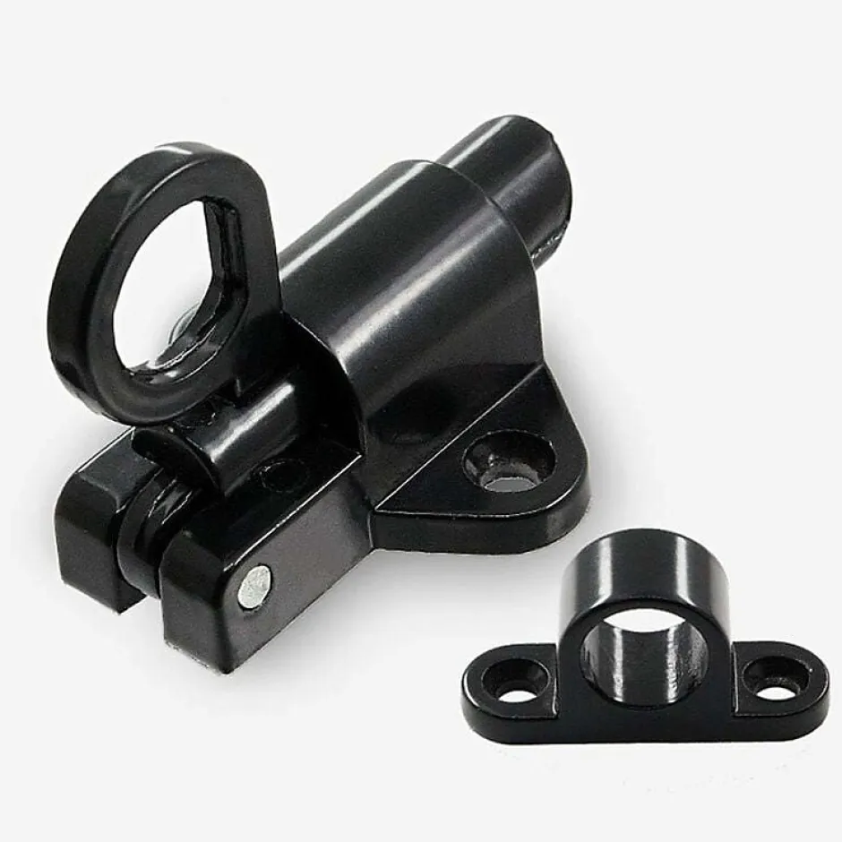 Deko Serrures de porte 2 pièces-serrures de sécurité automatiques pour portes de fenêtre-loquet à ressort (noir)