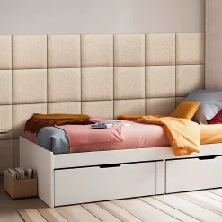 Set de 4 coussins muraux Carpino en tissu 30 x 30 cm beige neu.haus-[Neu.Haus] Online