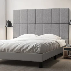 [Neu.Haus] Set de 3 coussins muraux Carpino en tissu 60 x 30 cm gris clair neu.haus