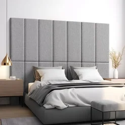 Set de 2 coussins muraux Carpino en tissu 90 x 30 cm gris clair neu.haus-[Neu.Haus] Online