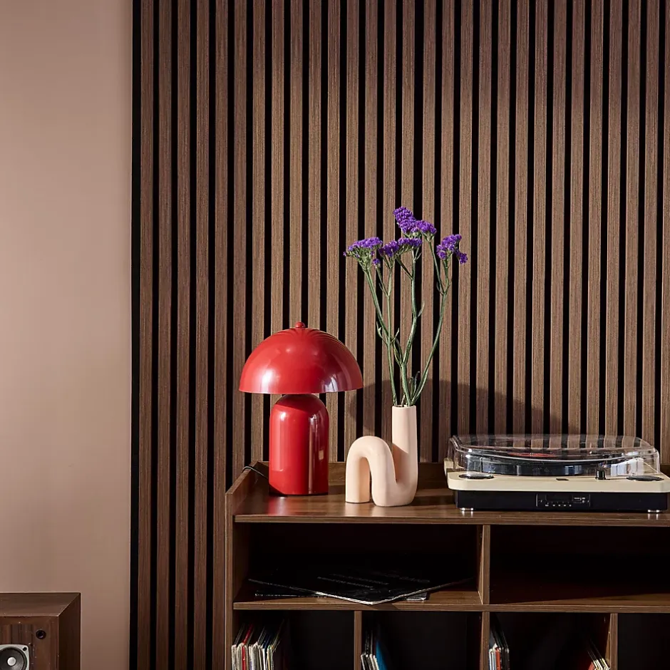 Sweeek Set de 4 panneaux muraux acoustiques décoratifs en feutrine et MDF noyer 60x120cm - Kyoto