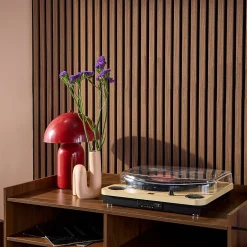 Sweeek Set de 4 panneaux muraux acoustiques décoratifs en feutrine et MDF noyer 60x120cm - Kyoto