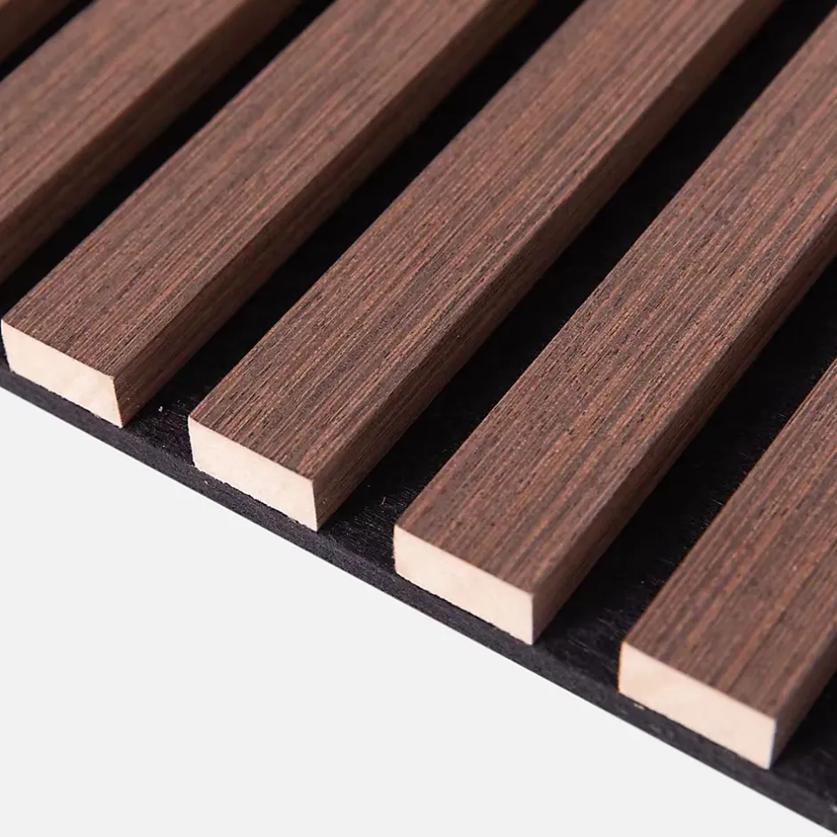 Sweeek Set de 4 panneaux muraux acoustiques décoratifs en feutrine et MDF noyer 60x120cm - Kyoto