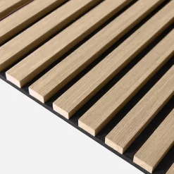 Sweeek Set de 2 panneaux muraux acoustiques décoratifs en feutrine et MDF chêne 60x120cm - Kyoto