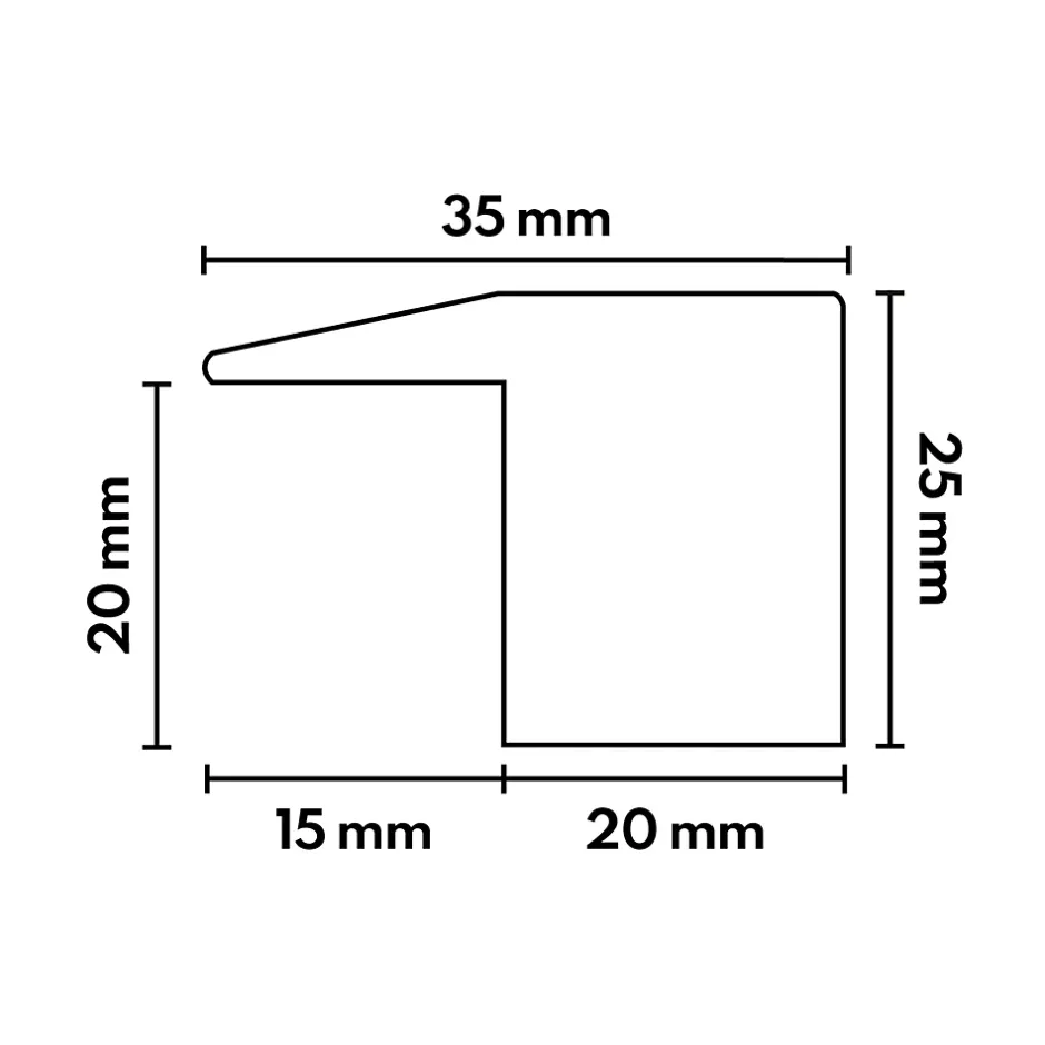 Deschaumes Seuil Arrêt Chêne l. 35mm Long. 1m Parquet Ep. 20mm Brut