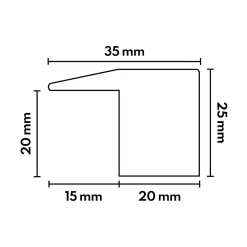 Deschaumes Seuil Arrêt Chêne l. 35mm Long. 2m Parquet Ep. 20mm Brut