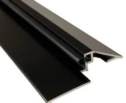 Homewell Seuil de porte PMR (Norme Handicap) alu avec joint et découpe d'angles (Laqué noir, 930mm)