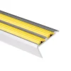 Floordirekt Seuil d'escalier Avec double caoutchouc Power Grip Longueur 100 cm Pré-percé Jaune -