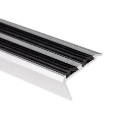 Seuil d'escalier Avec double caoutchouc Power Grip Longueur 90 cm Pré-percé Noir --Floordirekt New