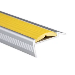 Seuil d'escalier Avec simple caoutchouc Power Grip Longueur: 100 cm Pré-percé Jaune-Floordirekt Best