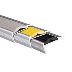 Floordirekt Seuil d'escalier Avec simple caoutchouc Power Grip Longueur: 134 cm Pré-percé Noir