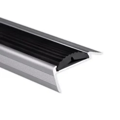 Floordirekt Seuil d'escalier Avec simple caoutchouc Power Grip Longueur: 100 cm Pré-percé Noir