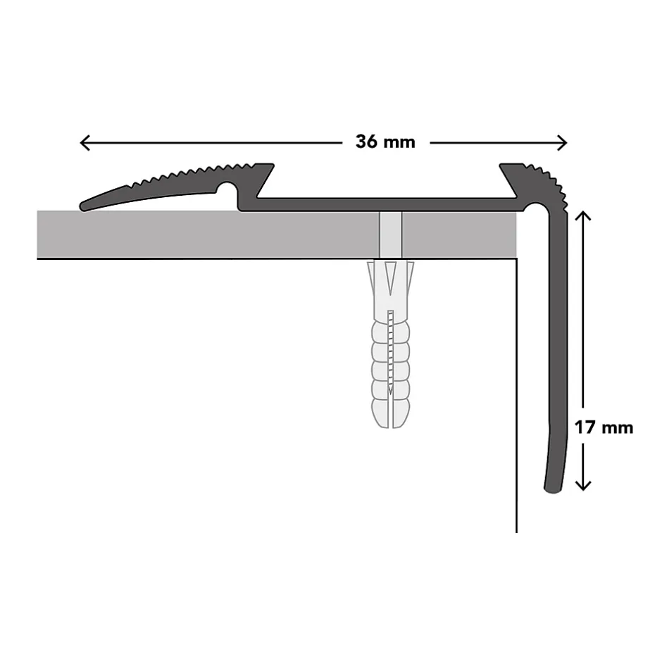 Floordirekt Seuil d'escalier Glory Aluminium anodisé Forme: L Or élégant M 100 cm