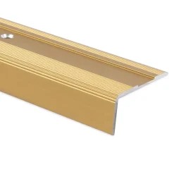 Floordirekt Seuil d'escalier Glory Aluminium anodisé Forme: L Or élégant S 90 cm