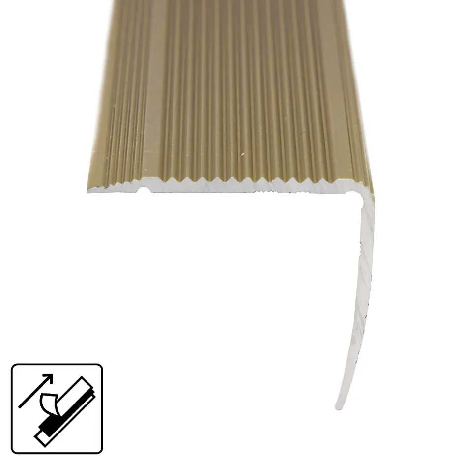 Seuil d'escalier Integral, Forme: L 35 x 30 mm Longueur: 100 cm, Auto-adhésif, Or-Floordirekt Hot