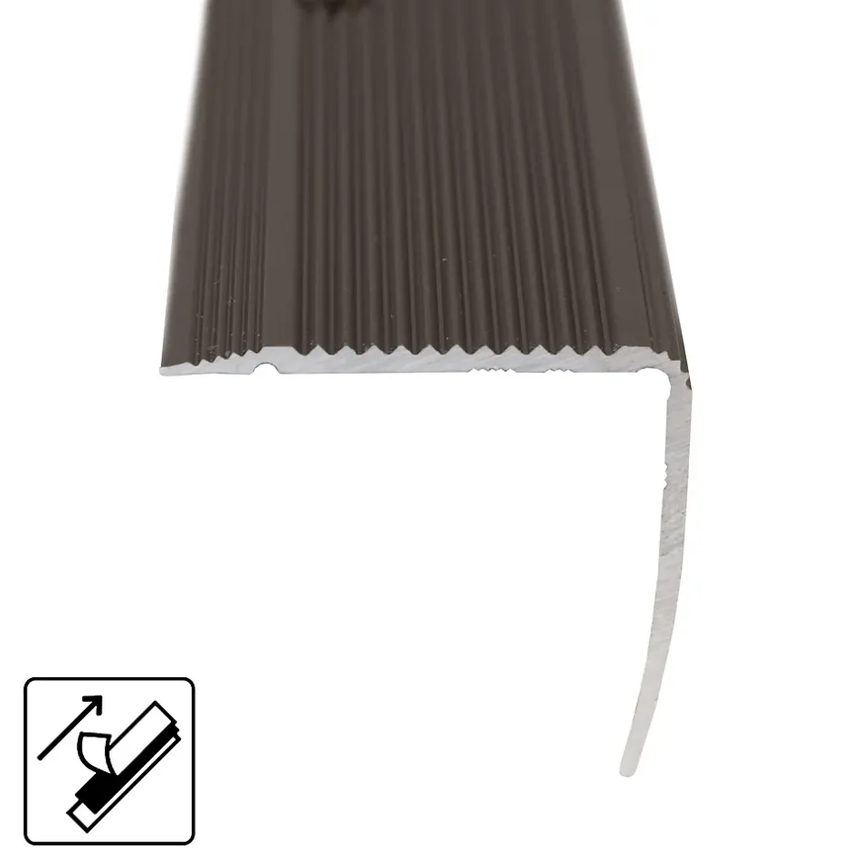 Floordirekt Seuil d'escalier Integral, Forme: L 30 x 20 mm Longueur: 100 cm, Auto-adhésif, Bronze