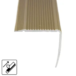 Floordirekt Seuil d'escalier Integral, Forme: L 35 x 30 mm Longueur: 90 cm, Auto-adhésif, Or