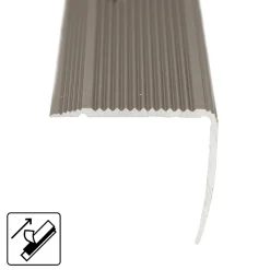 Seuil d'escalier Integral, Forme: L 35 x 30 mm Longueur: 100 cm, Auto-adhésif, Champagne-Floordirekt