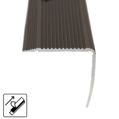 Floordirekt Seuil d'escalier Integral, Forme: L 30 x 20 mm Longueur: 134 cm, Auto-adhésif, Bronze