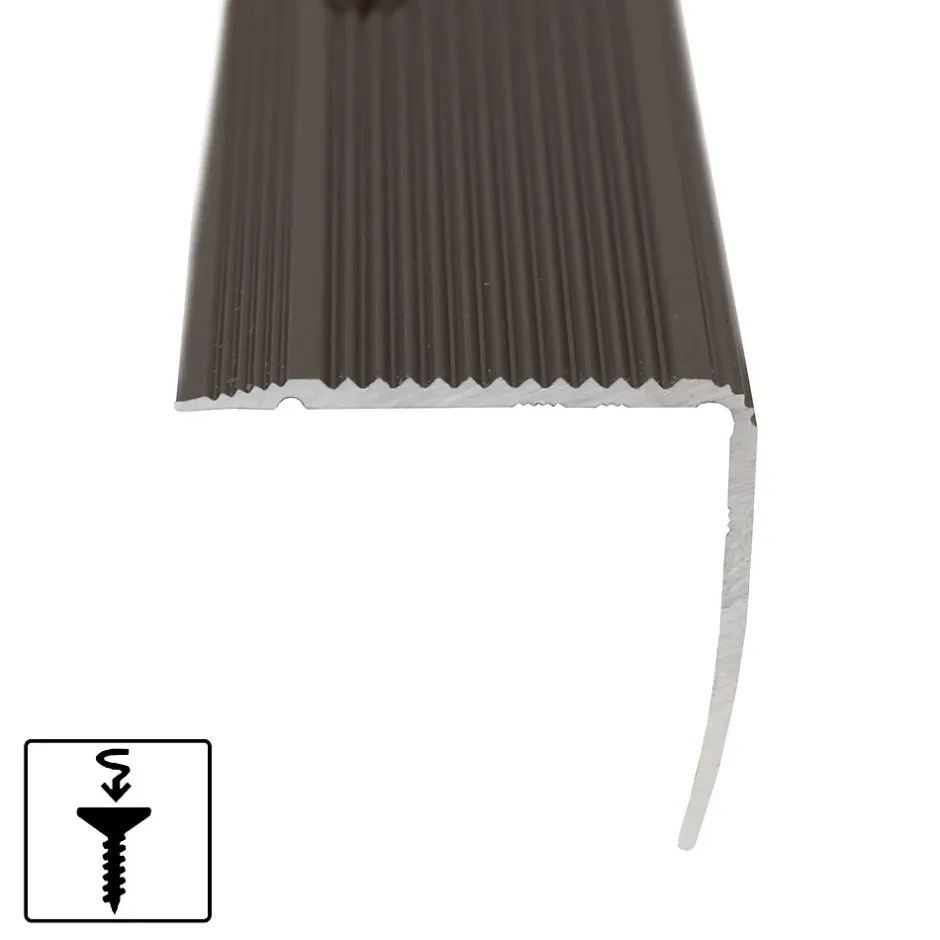 Seuil d'escalier Pré-percé, Forme: L 30 x 20 mm, Longueur: 100 cm, Bronze-Floordirekt