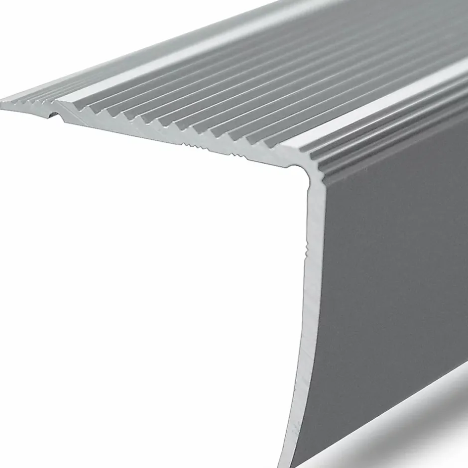 Floordirekt Seuil d'escalier Pré-percé, Forme: L 35 x 30 mm, Longueur: 100 cm, Argent