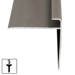 Seuil d'escalier Safety Forme F Aluminium anodisé Bronze clair L 134 cm-Floordirekt Hot