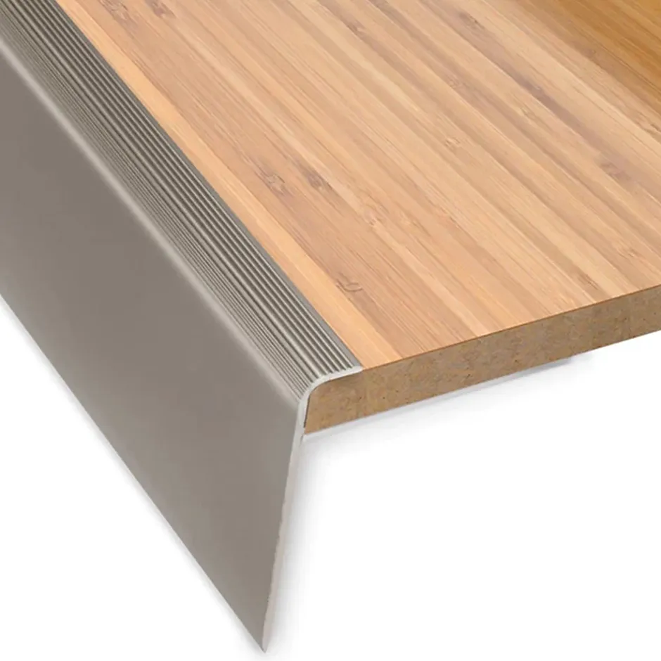 Seuil d'escalier Safety Forme F Aluminium anodisé Bronze clair S 90 cm-Floordirekt Discount