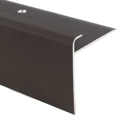 Seuil d'escalier Safety Forme F Aluminium anodisé Bronze foncé M 100 cm-Floordirekt New