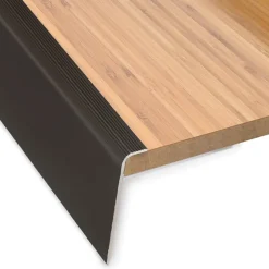 Seuil d'escalier Safety Forme F Aluminium anodisé Bronze foncé M 100 cm-Floordirekt New