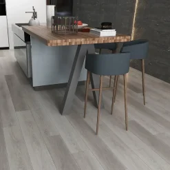 Sol Lames PVC clipsable avec sous couche intégrée GARANTIE 20 ans Ep. 5,5 mm Gris foncé Dim L 122 cm x l 23 cm-Rentside Best