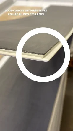 Sol Lames PVC clipsable avec sous couche intégrée GARANTIE 20 ans Ep. 5,5 mm Gris foncé Dim L 122 cm x l 23 cm-Rentside Best