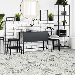 Sol Lino - Carreaux de ciment - Noir - Rouleau de 4m x 2m-Tarkett Online