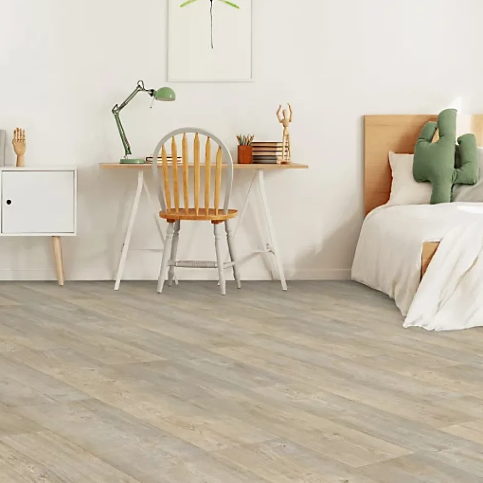 Sol Lino - Imitation parquet bois blanc vieilli - Rouleau de 2m x 4m-Décoweb Clearance