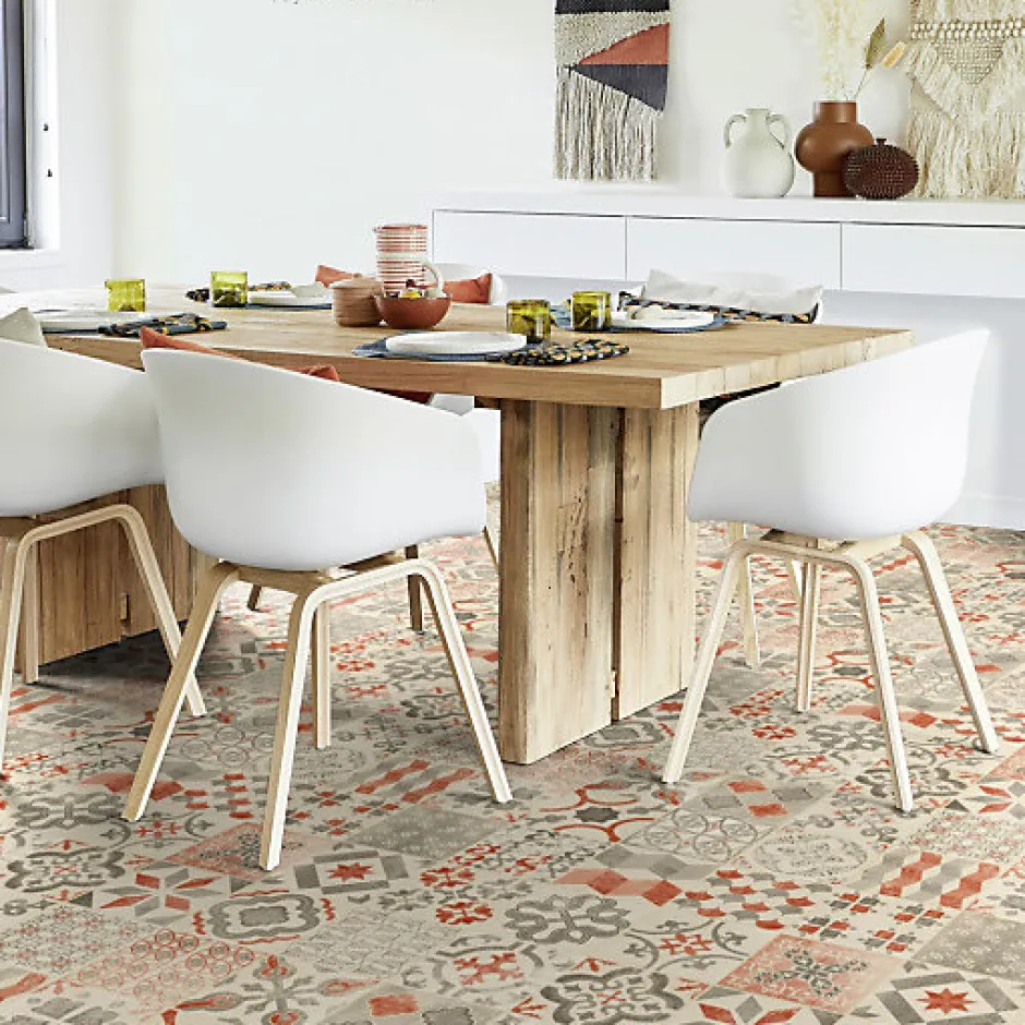 Sol Lino Carreaux de ciment - Brique - Rouleau de 4m x 5m-Tarkett Outlet