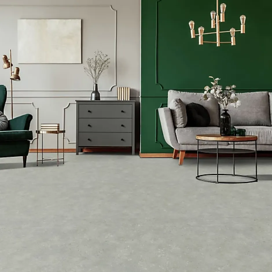 Sol Lino Imitation pierre calcaire grise - Rouleau de 3m x 4m-Décoweb Outlet