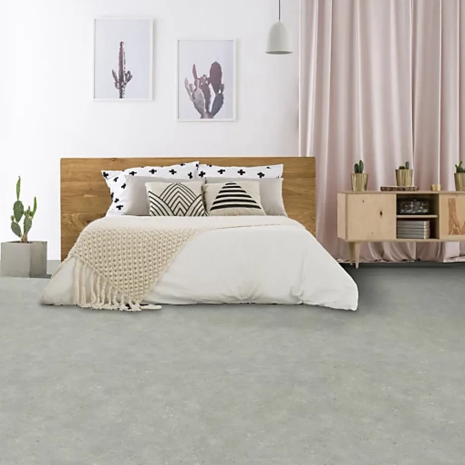 Sol Lino Imitation pierre calcaire grise - Rouleau de 3m x 4m-Décoweb Outlet