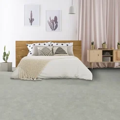 Décoweb Sol Lino Imitation pierre calcaire grise - Rouleau de 4m x 5m