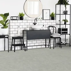 Décoweb Sol Lino Imitation pierre calcaire grise - Rouleau de 4m x 5m