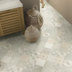 Sol PVC - Carreaux Art Déco - Crème et gris - Echantillon 15 x 20 cm-Tarkett Hot