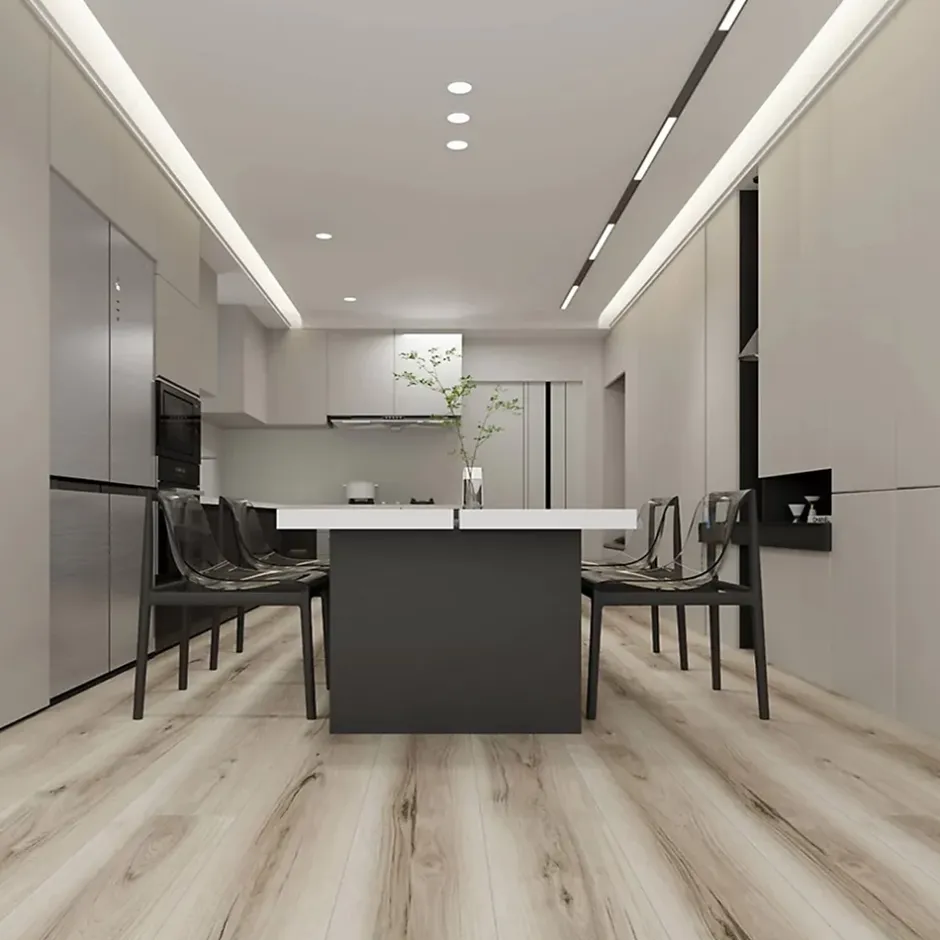 Sol PVC clipsable avec sous couche intégrée- GARANTIE 20 ans - Clair nuance - Dimensions L 122 cm x l 23 cm - Epaisseur 5,5 mm-Rentside Best