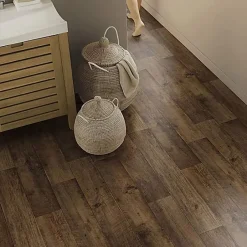 Tarkett Sol PVC effet parquet Chêne Brun Foncé - Rouleau de 2m x 2m