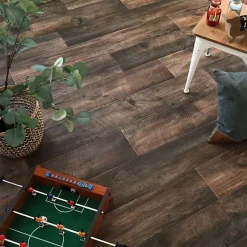 Tarkett Sol PVC effet parquet Chêne Brun Foncé - Rouleau de 3m x 4m