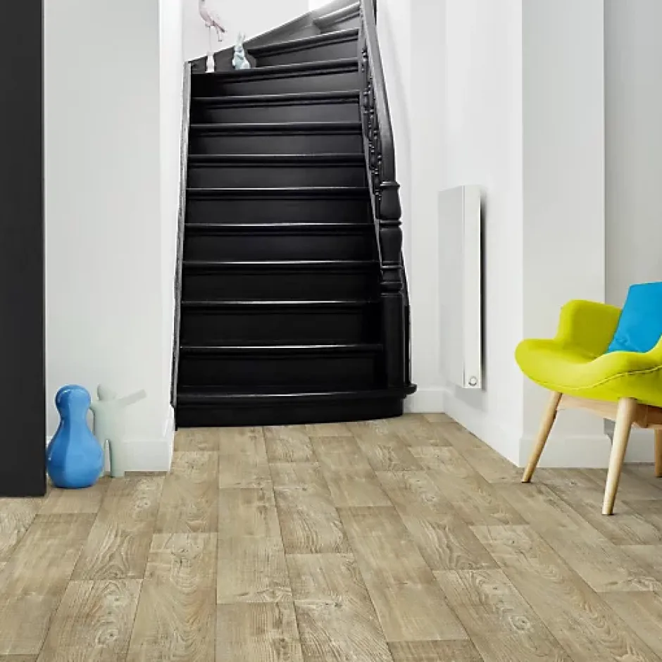 Sol PVC Imitation parquet Mélèze Brun Clair - Rouleau de 4m x 6m-Tarkett Sale