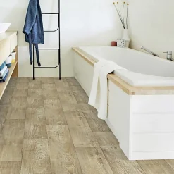 Sol PVC Imitation parquet Mélèze Brun Clair - Rouleau de 4m x 6m-Tarkett Sale