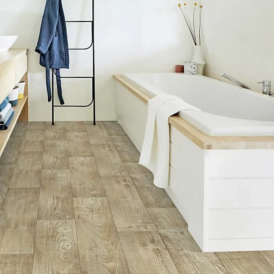 Sol PVC Imitation parquet Mélèze Brun Clair - Rouleau de 4m x 6m-Tarkett Sale