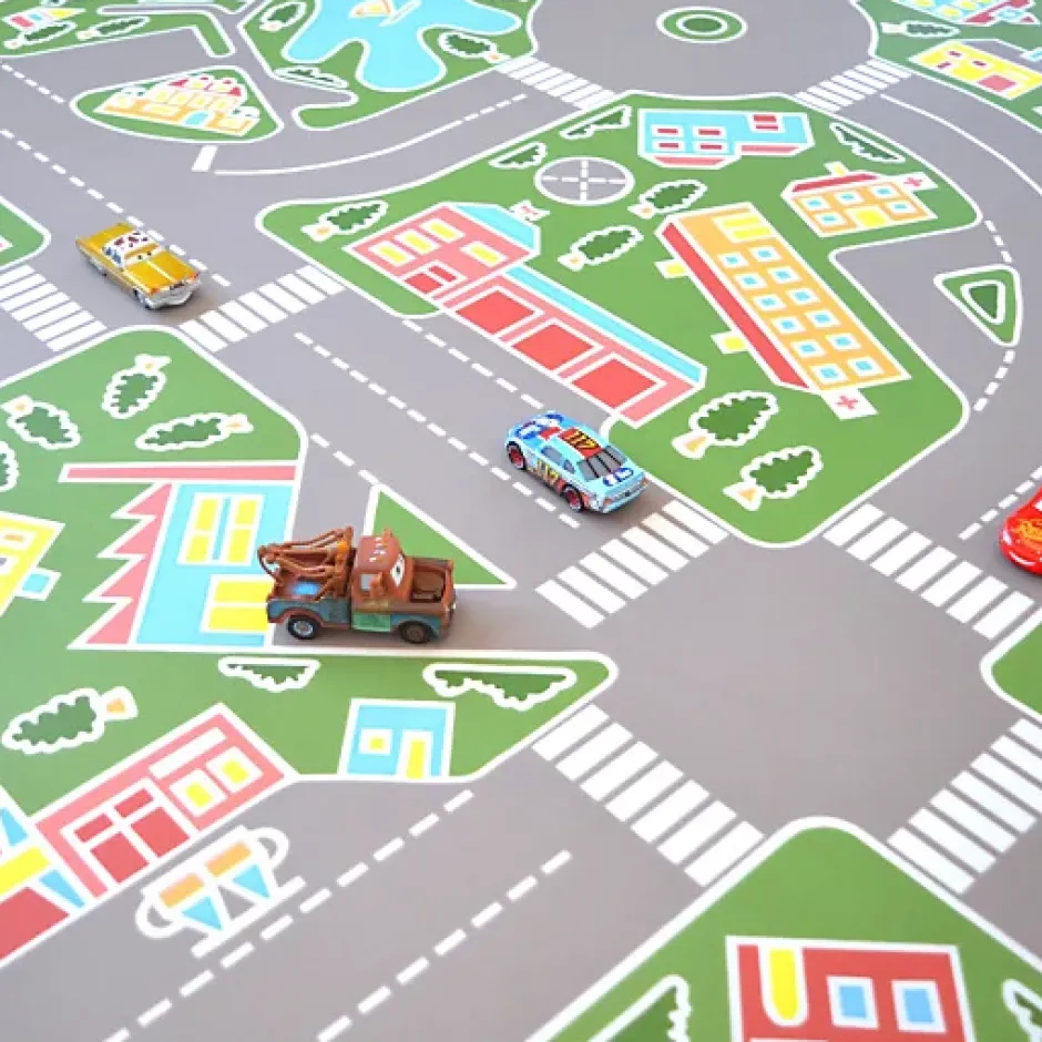 Tarkett Sol PVC pour enfants - Rues de la ville verte - Rouleau de 3m x 3m