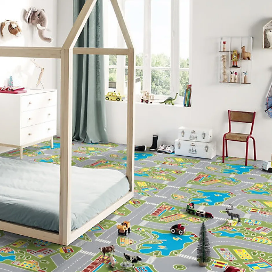 Tarkett Sol PVC pour enfants - Rues de la ville verte - Rouleau de 3m x 3m