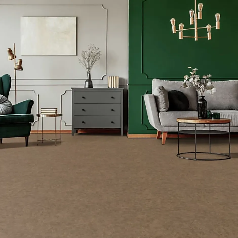 Décoweb Sol PVC Textile - Aspect béton ciré marron - Echantillon 15 x 20 cm