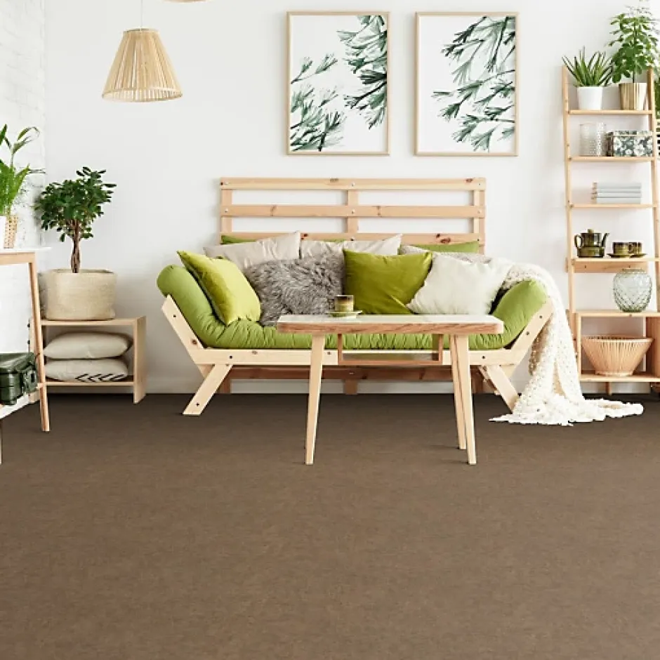 Décoweb Sol PVC Textile - Aspect béton ciré marron - Echantillon 15 x 20 cm